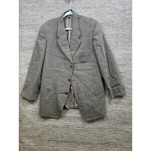 Giorgio Armani Blazer Mens 43R Brown Herringbone Wool Cotton Sport Coat Italy